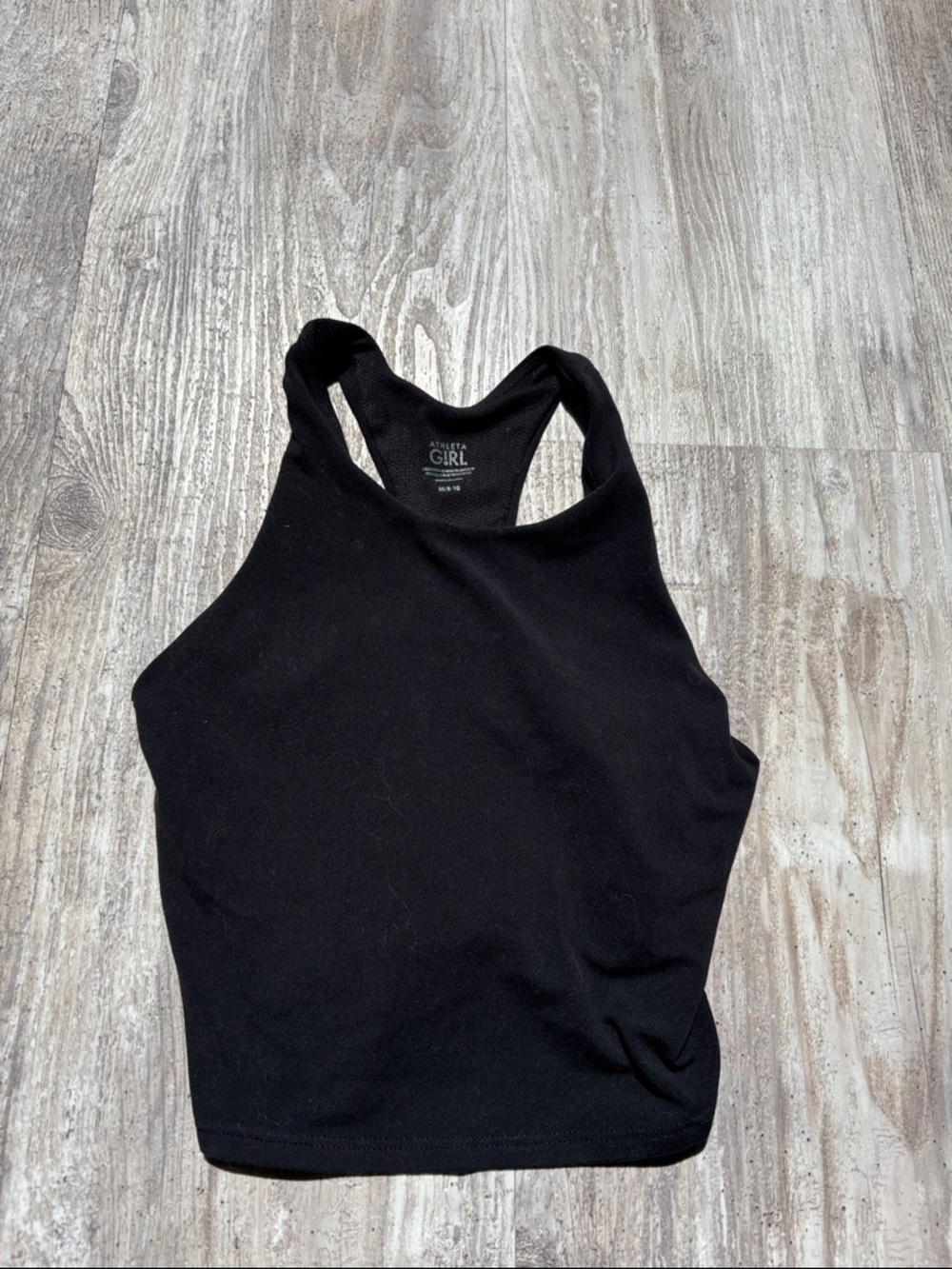 Athleta Girl Black High-Neck Racerback Crop Top